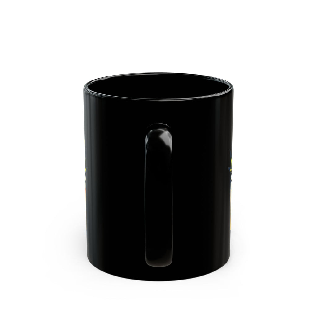 "Static Electricity Brewing" Black Ceramic Mug — Graphic