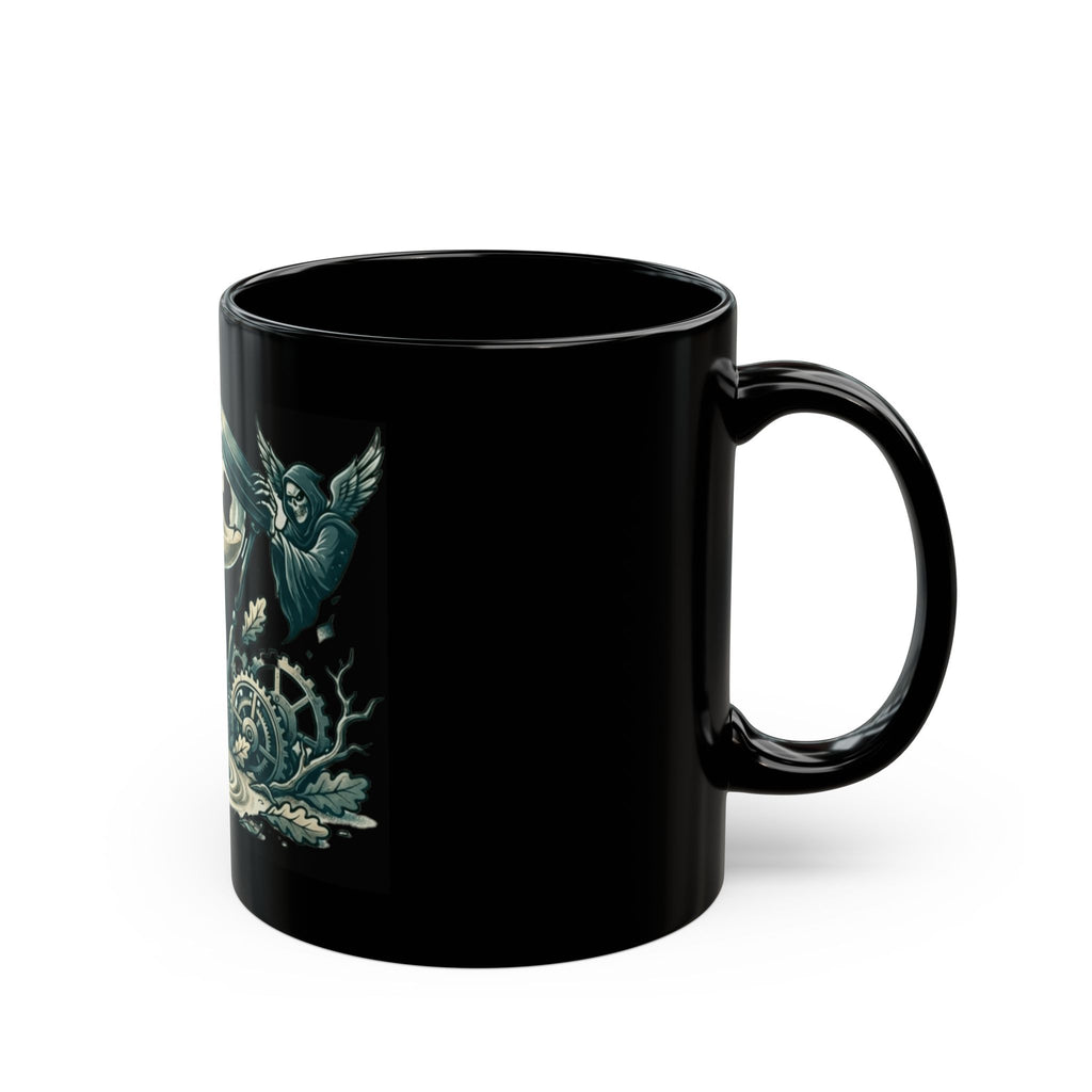 "Time is a Thief" Black Ceramic Mug — Graphic