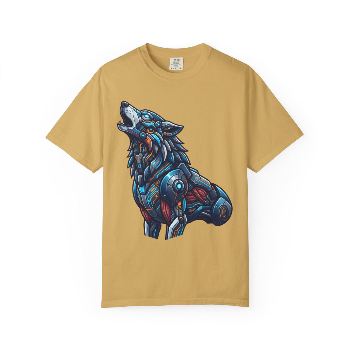 Color: Mustard | Cyber Wolf Unisex Garment-Dyed Tee