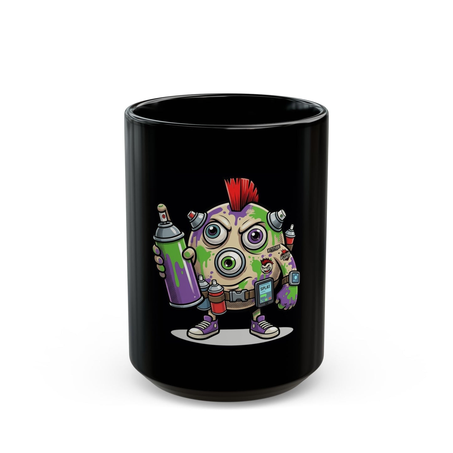 "Graffiti" Black Ceramic Mug
