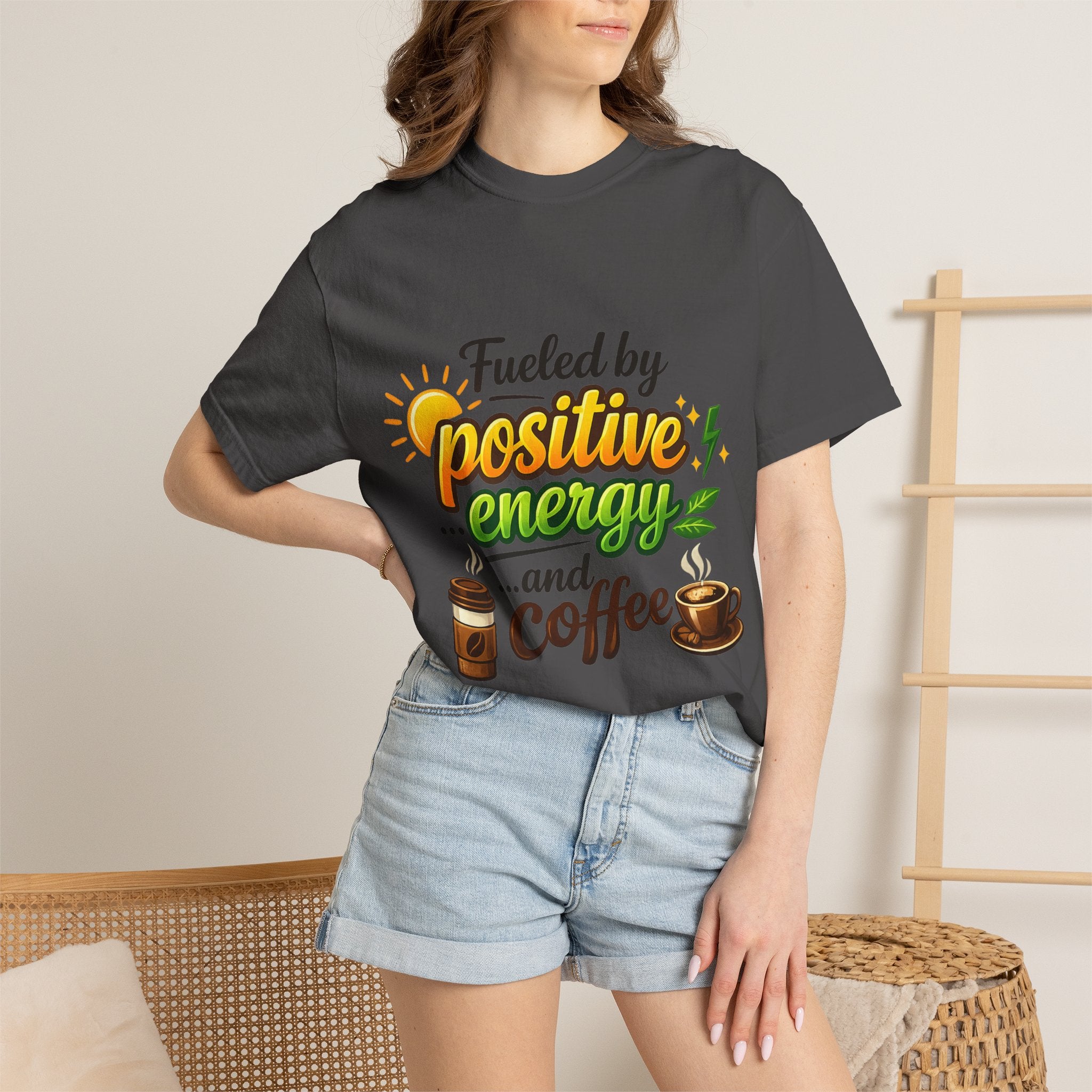 Coffee IS My Positive Energy | Garment-Dyed Tee — AttitudeShirts