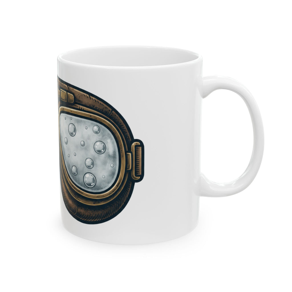"Foggy Goggle Brewing" White Ceramic Mug — Graphic