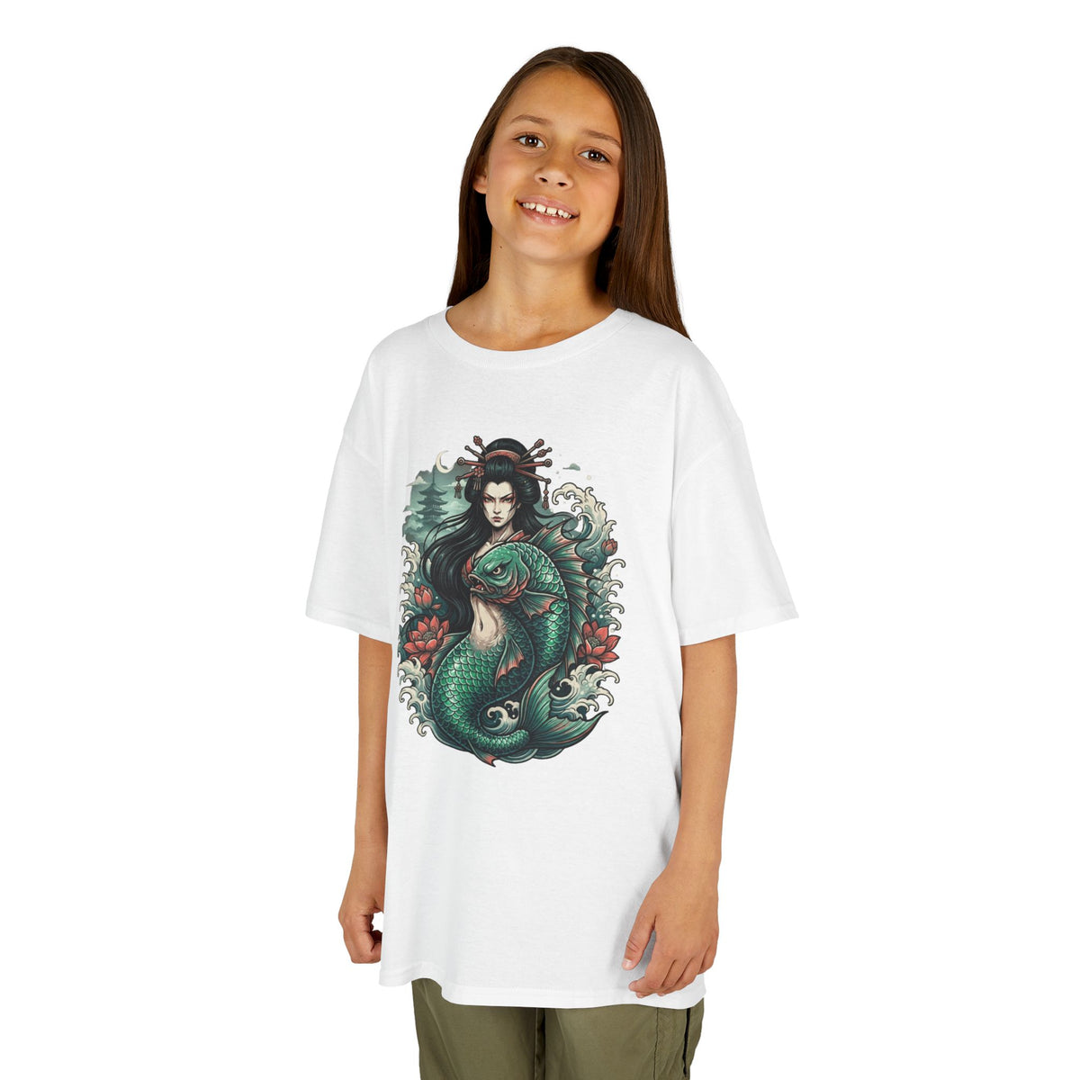 Color: White | Ningyo (Japanese Folklore) Kids Tee