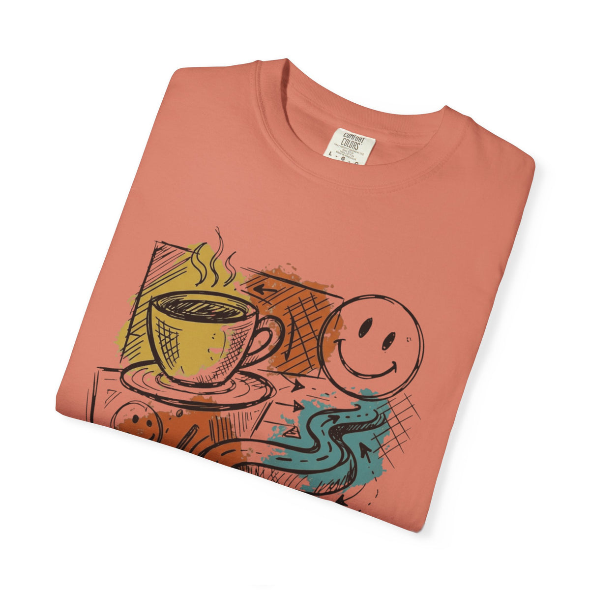 "Happy Coffee" Unisex Garment-Dyed Tee