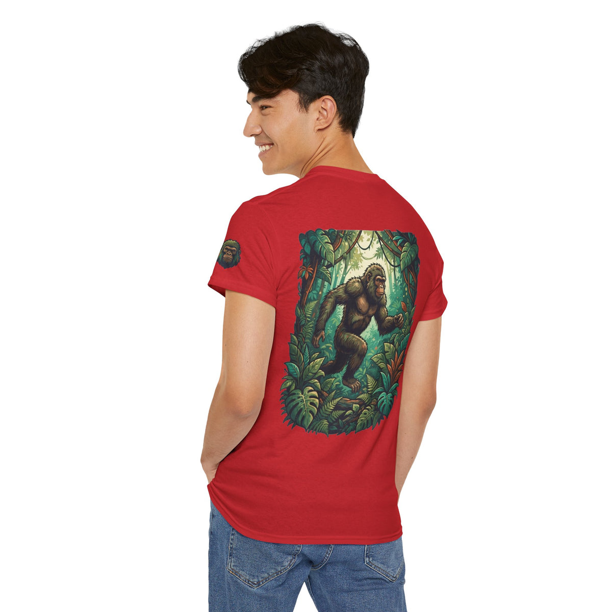 Color: Red | The Bukit Timah Monkey Man (Singapore) Premium Graphic Tee