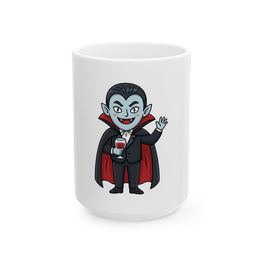 "Dracula" White Ceramic Mug