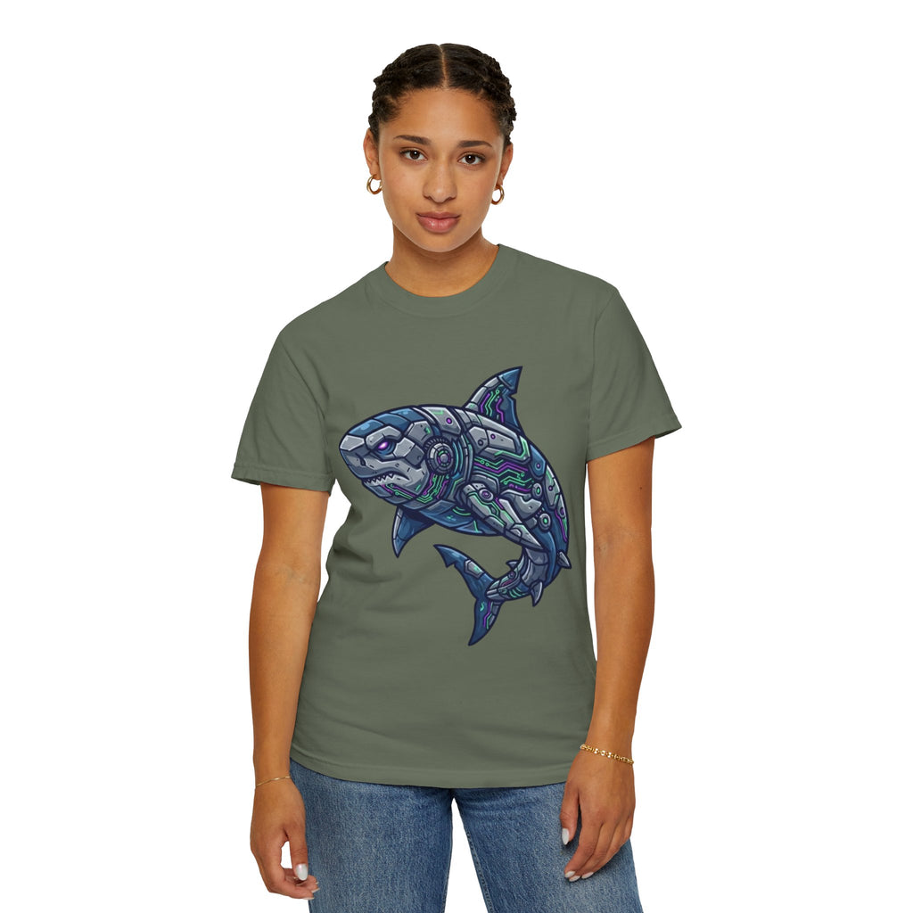 "Cyber Shark" Unisex Garment-Dyed Tee
