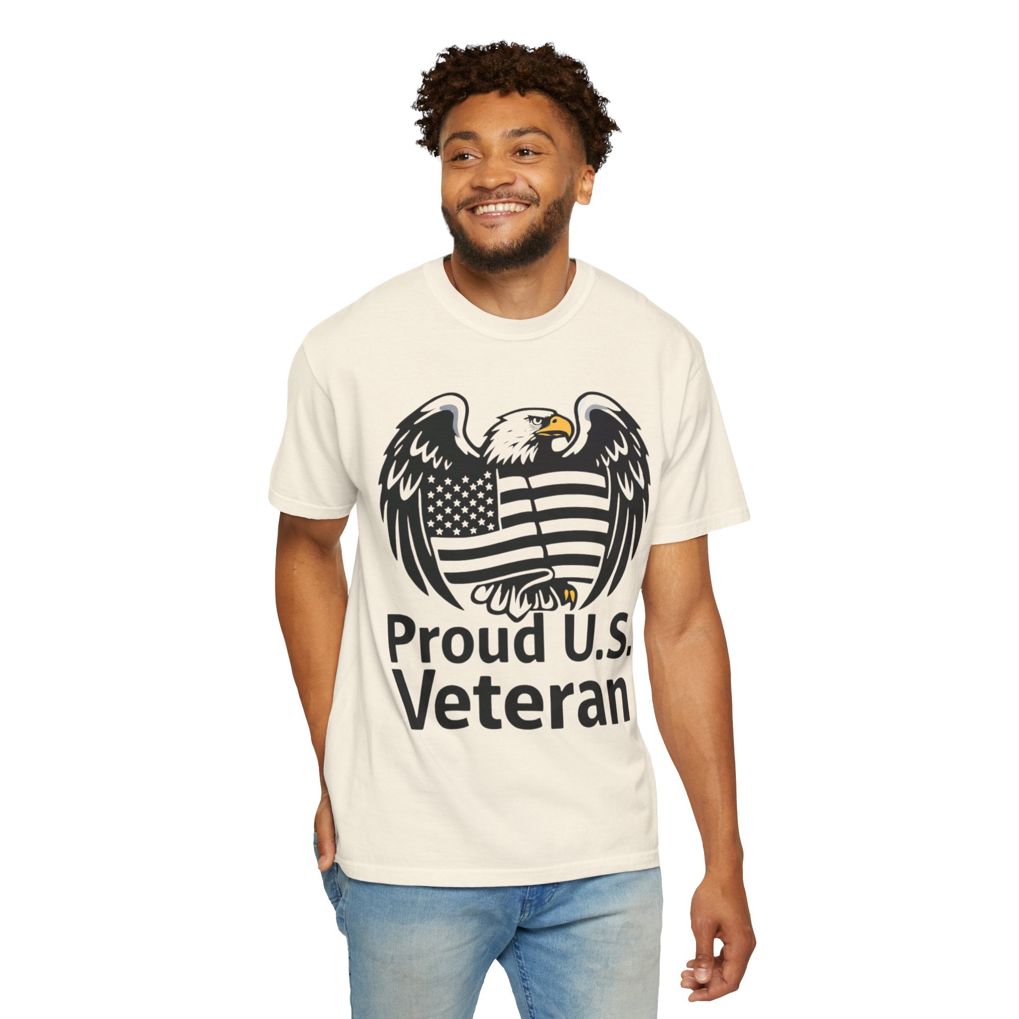 "Proud US Veteran-2" Unisex Garment-Dyed T-shirt