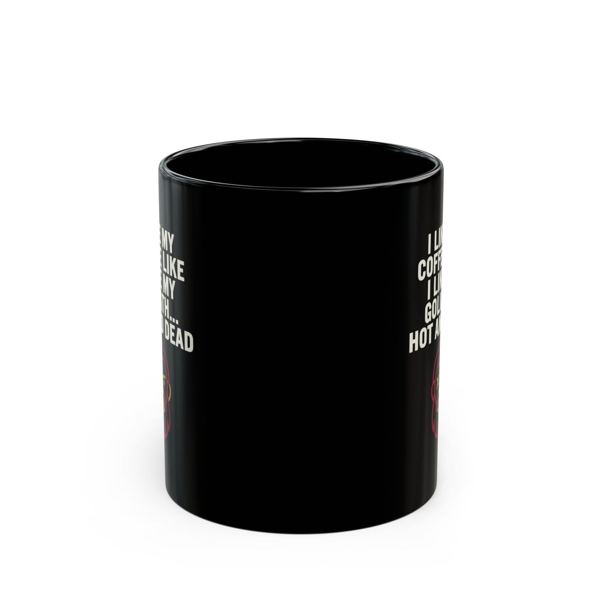 "Good Book Series Coffee Hot and Dead" Black Ceramic Mug