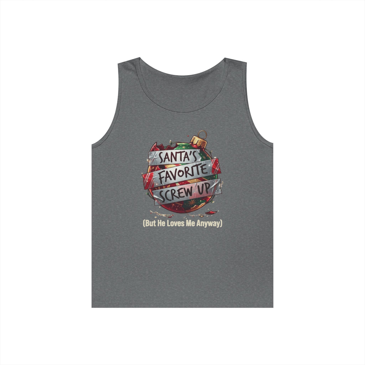 Color: Graphite Heather | Santa's Favorite Screw Up Tank Top