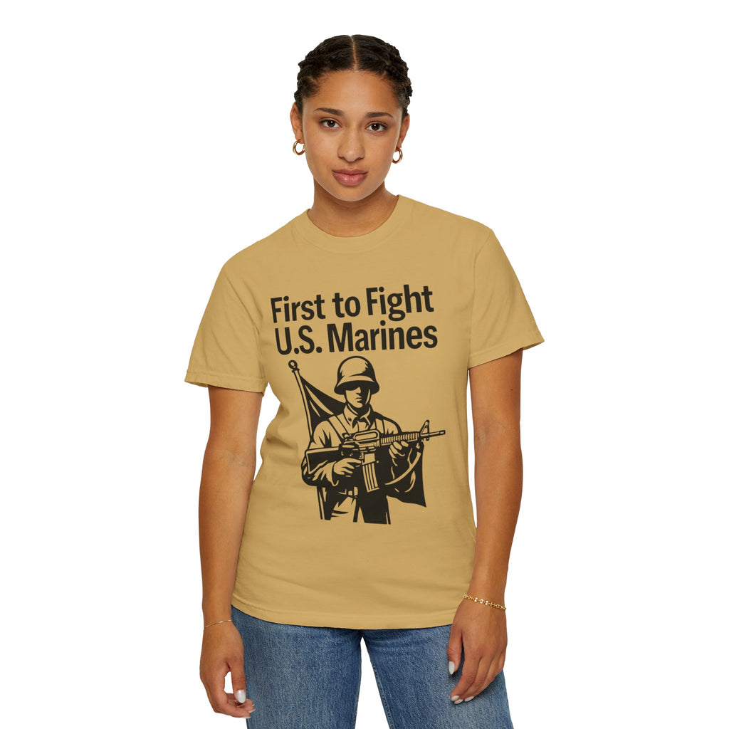 "First to Fight" Unisex Garment-Dyed T-shirt