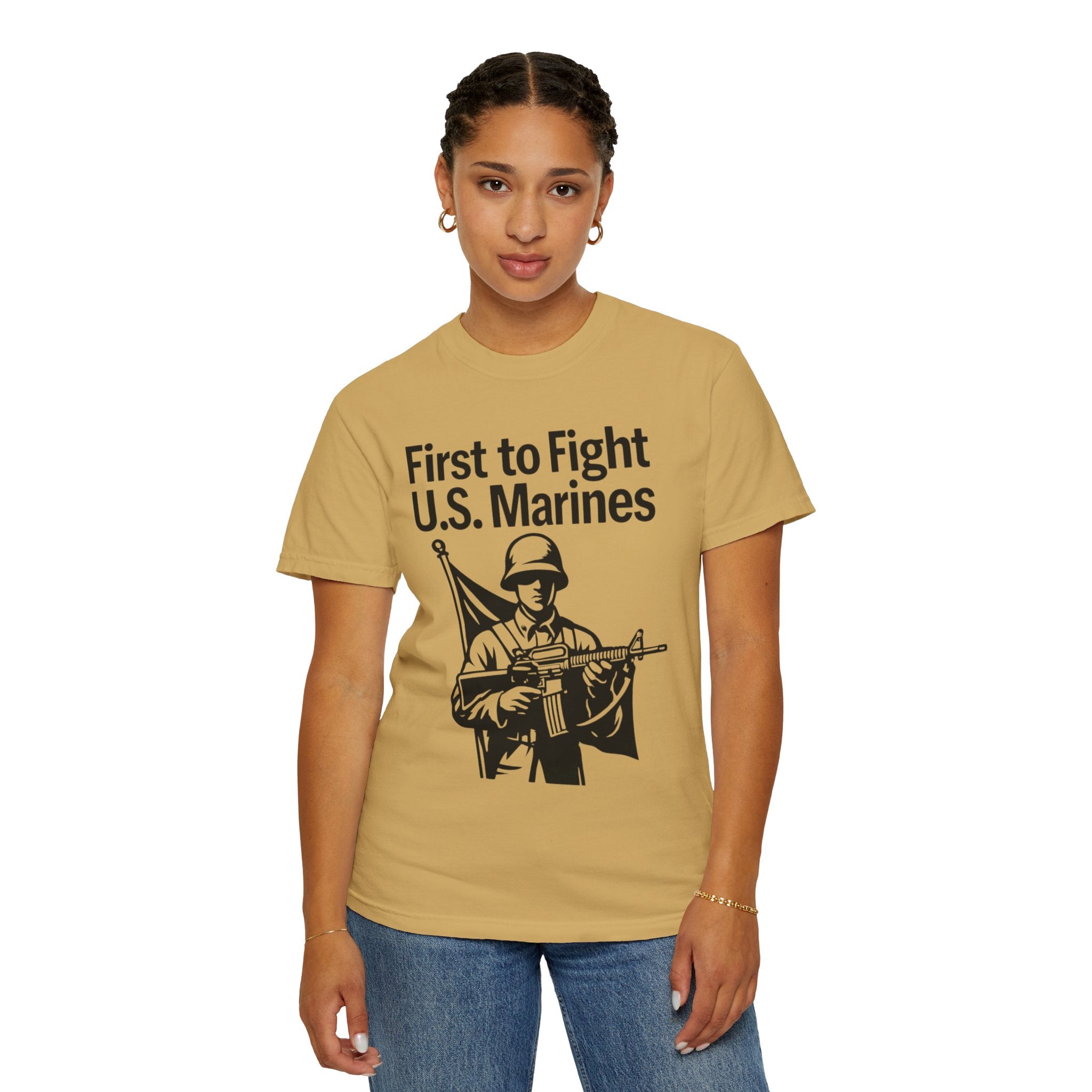 "First to Fight" Unisex Garment-Dyed T-shirt