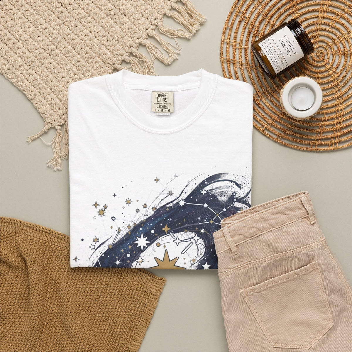 "Constellation Map (Dark Sky)" Unisex Garment-Dyed Tee