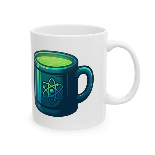 "I Like My Radiation Like My Coffee" White Ceramic Mug — Graphic