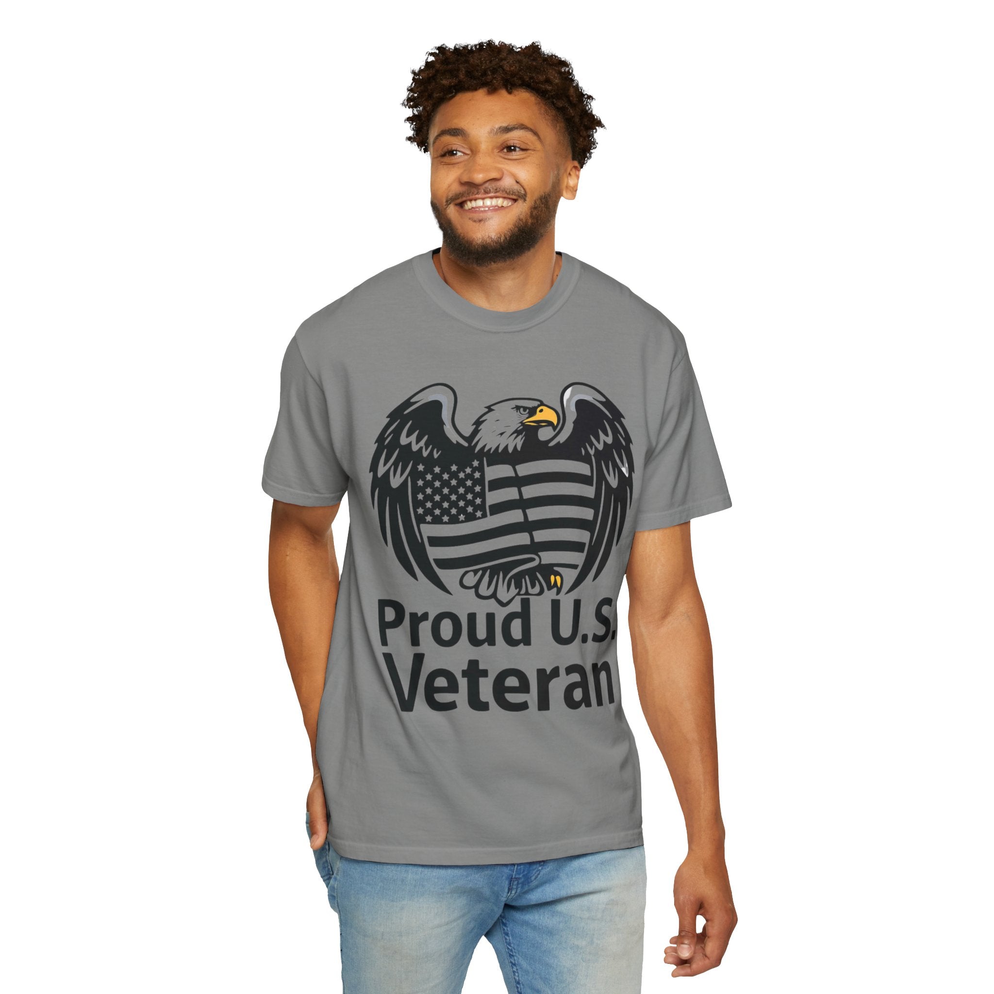 "Proud US Veteran-2" Unisex Garment-Dyed T-shirt
