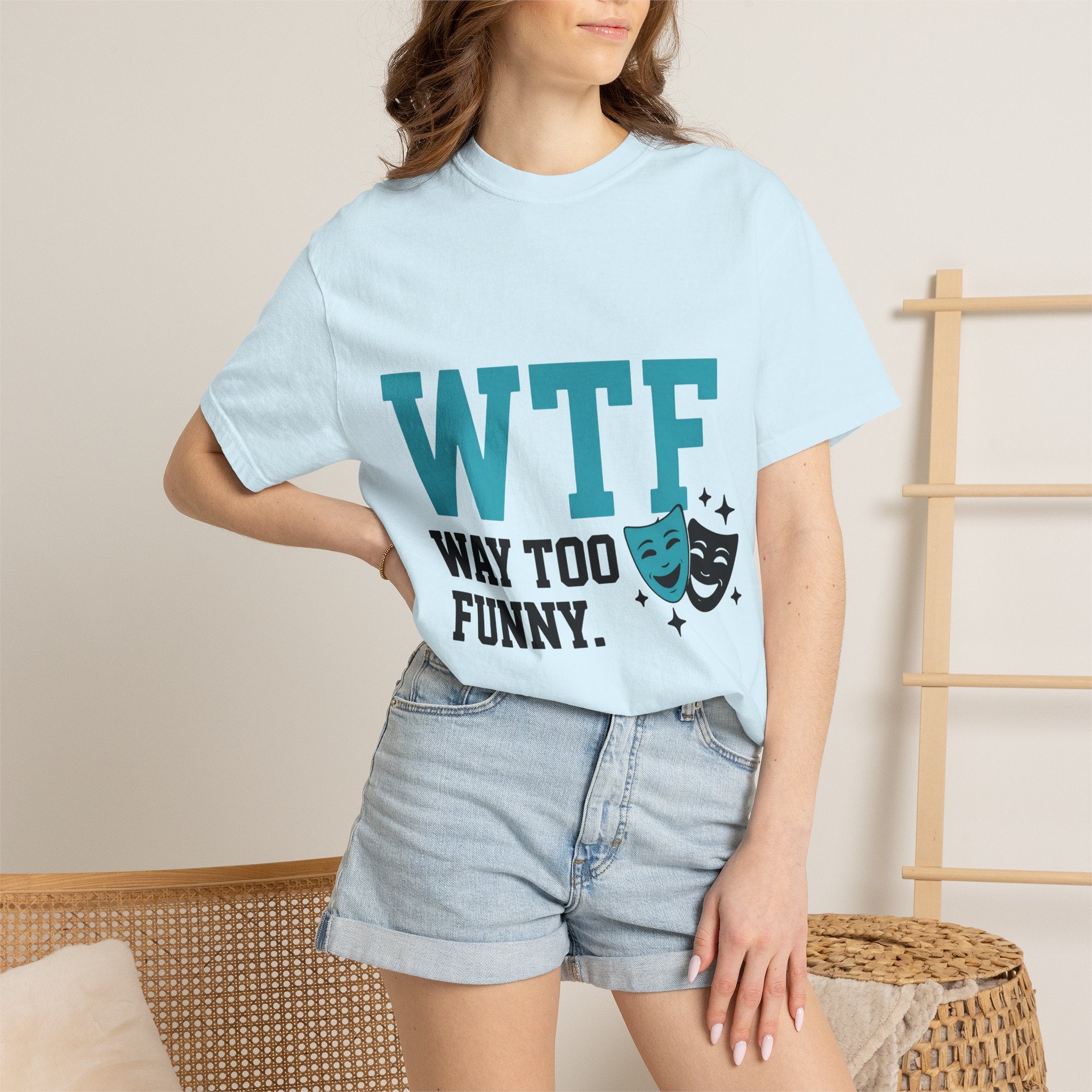 "WTF Way Too Funny - Black" Unisex Garment-Dyed T-shirt