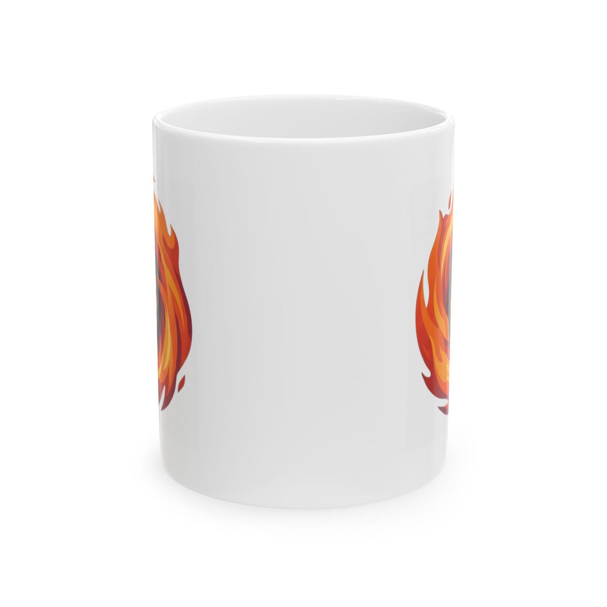 "Hellfire" White Ceramic Mug