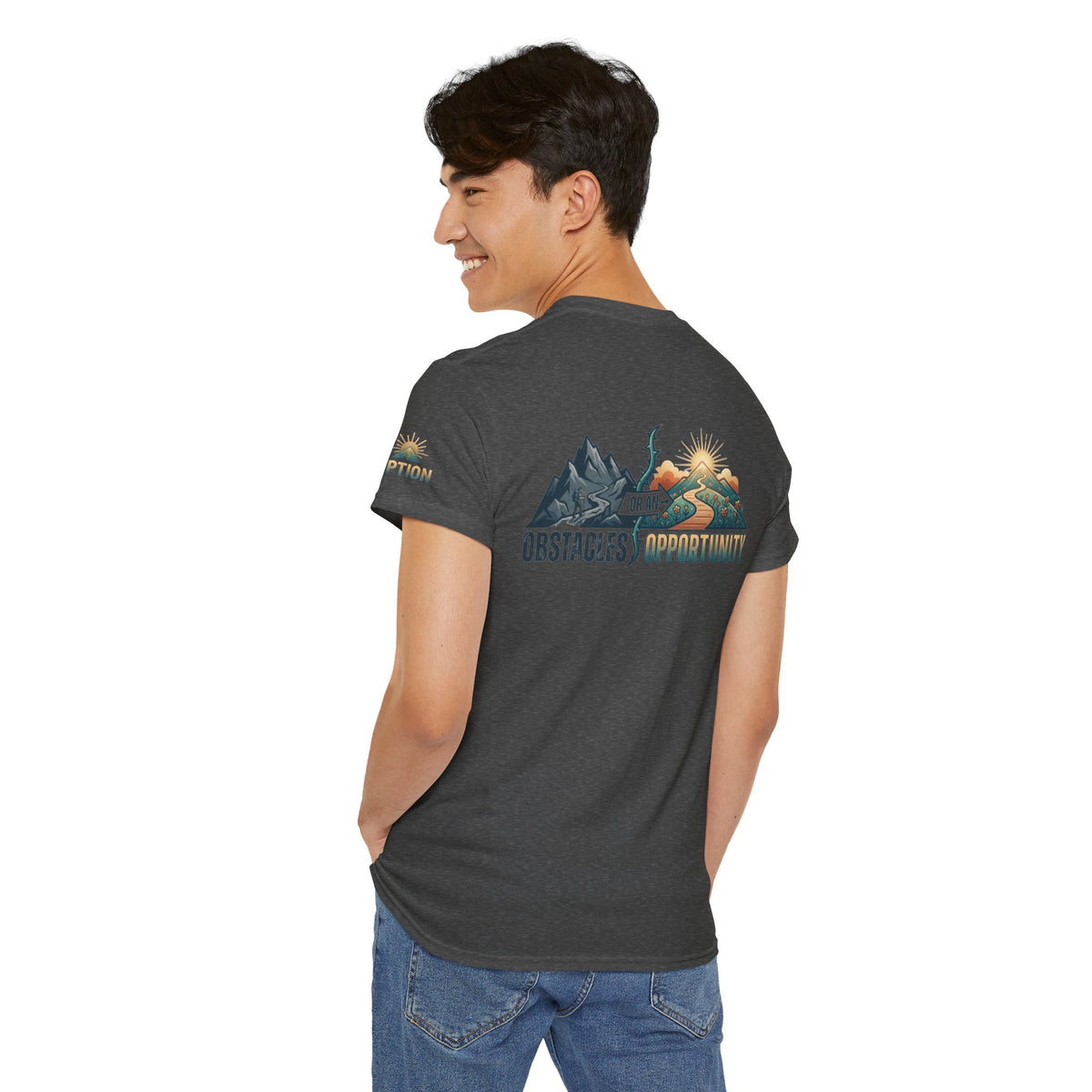 Color: Dark Heather | Obstacle Or An Opportunity Premium Graphic Tee