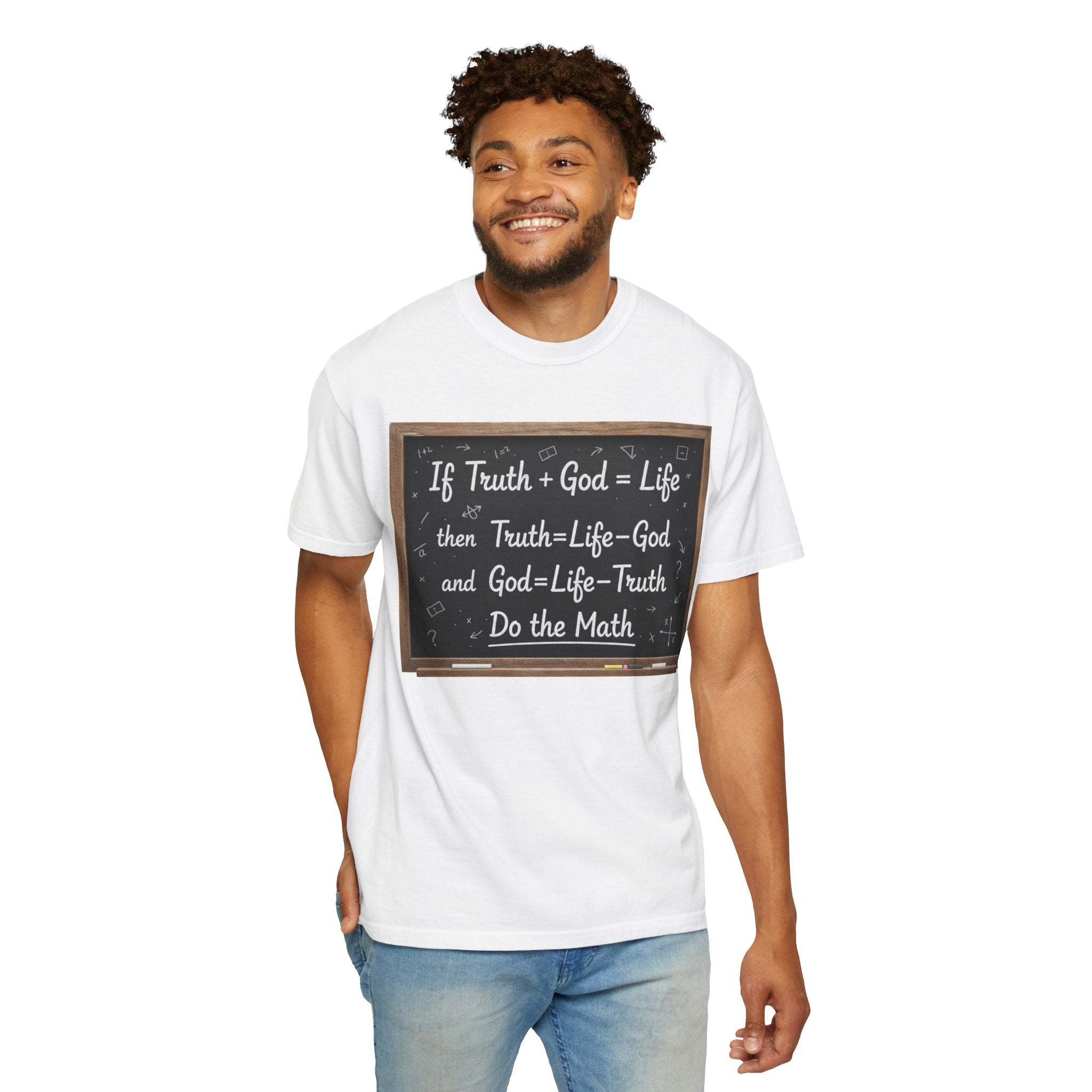 "Do The Math Chalkboard" Unisex Garment-Dyed T-shirt