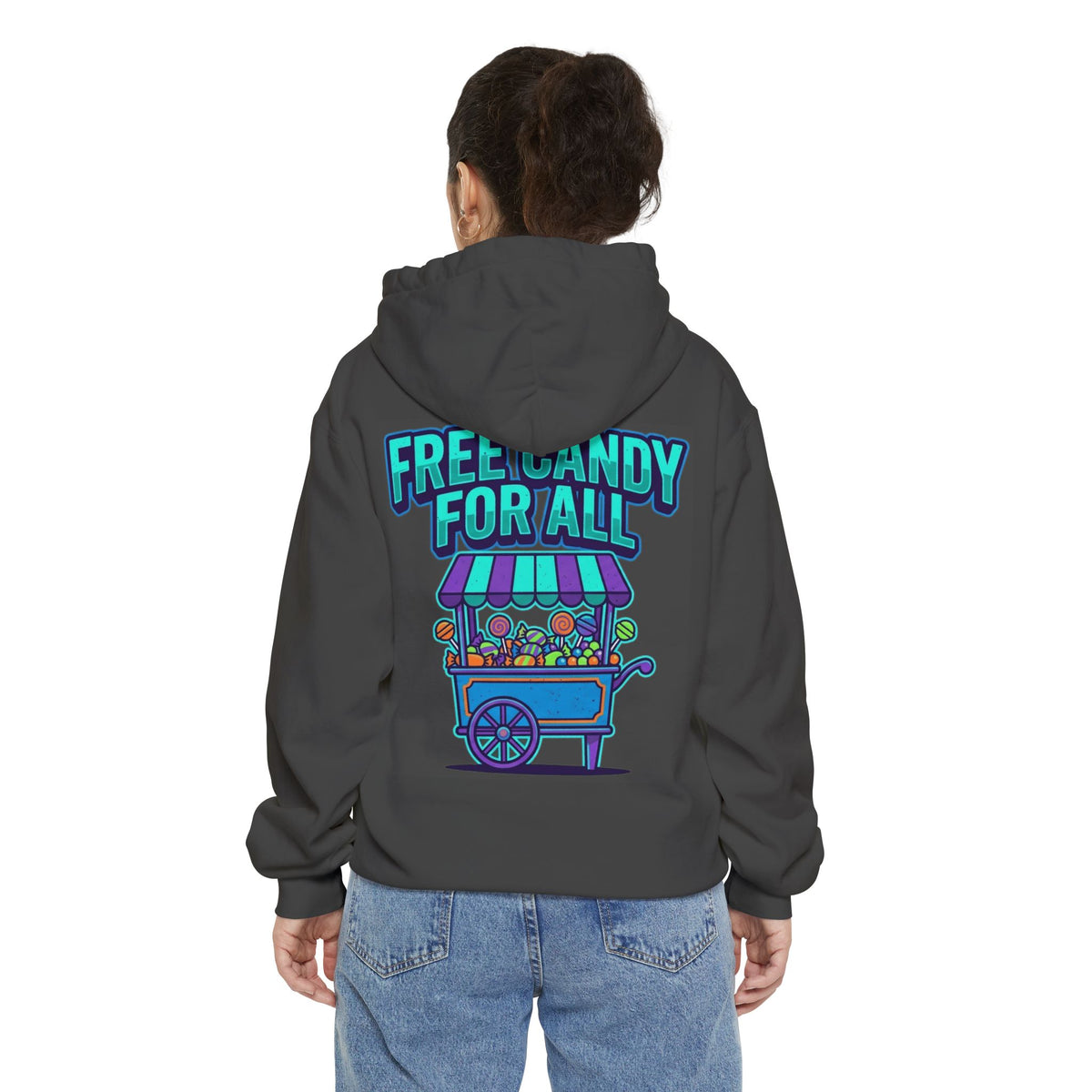 Color: Pepper | Free Candy For All Garment-Dyed Hoodie