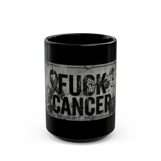 "Fuck Cancer" Black Ceramic Mug