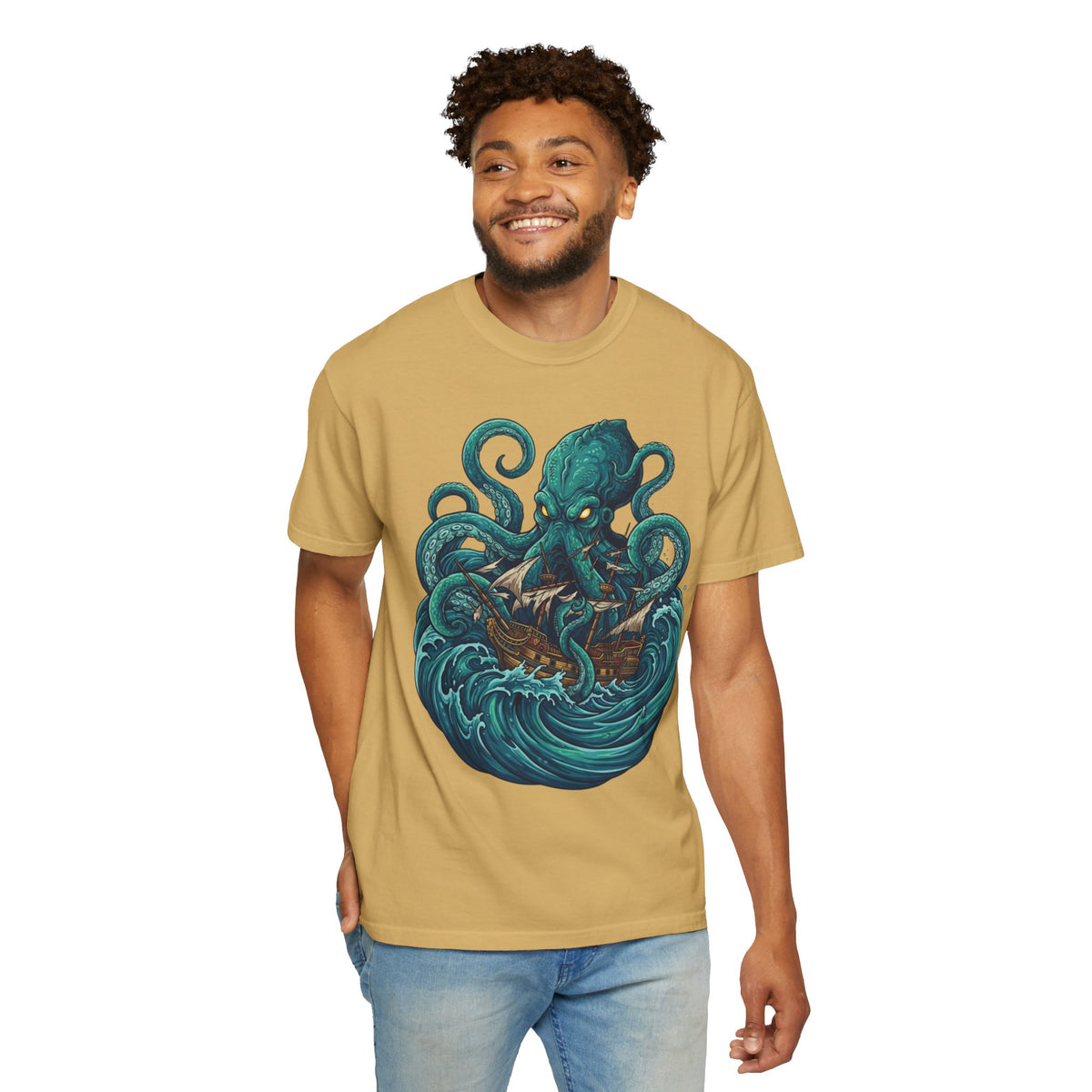Color: Mustard | The Kraken (Norse-Global Maritime) Unisex Garment-Dyed Tee