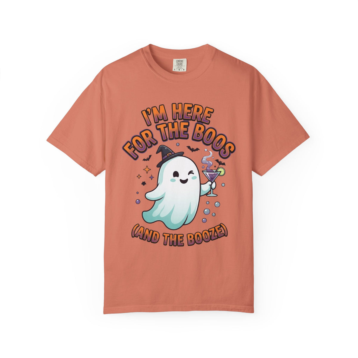 Color: Terracotta | I'm Here For The Boos Unisex Garment-Dyed Tee