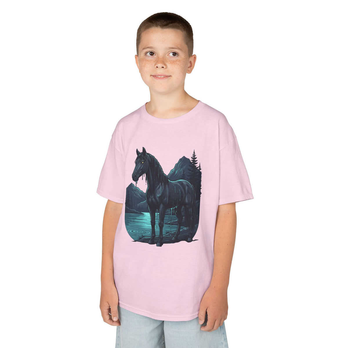 Color: Light Pink | Kelpie (Scottish Folklore) Kids Tee