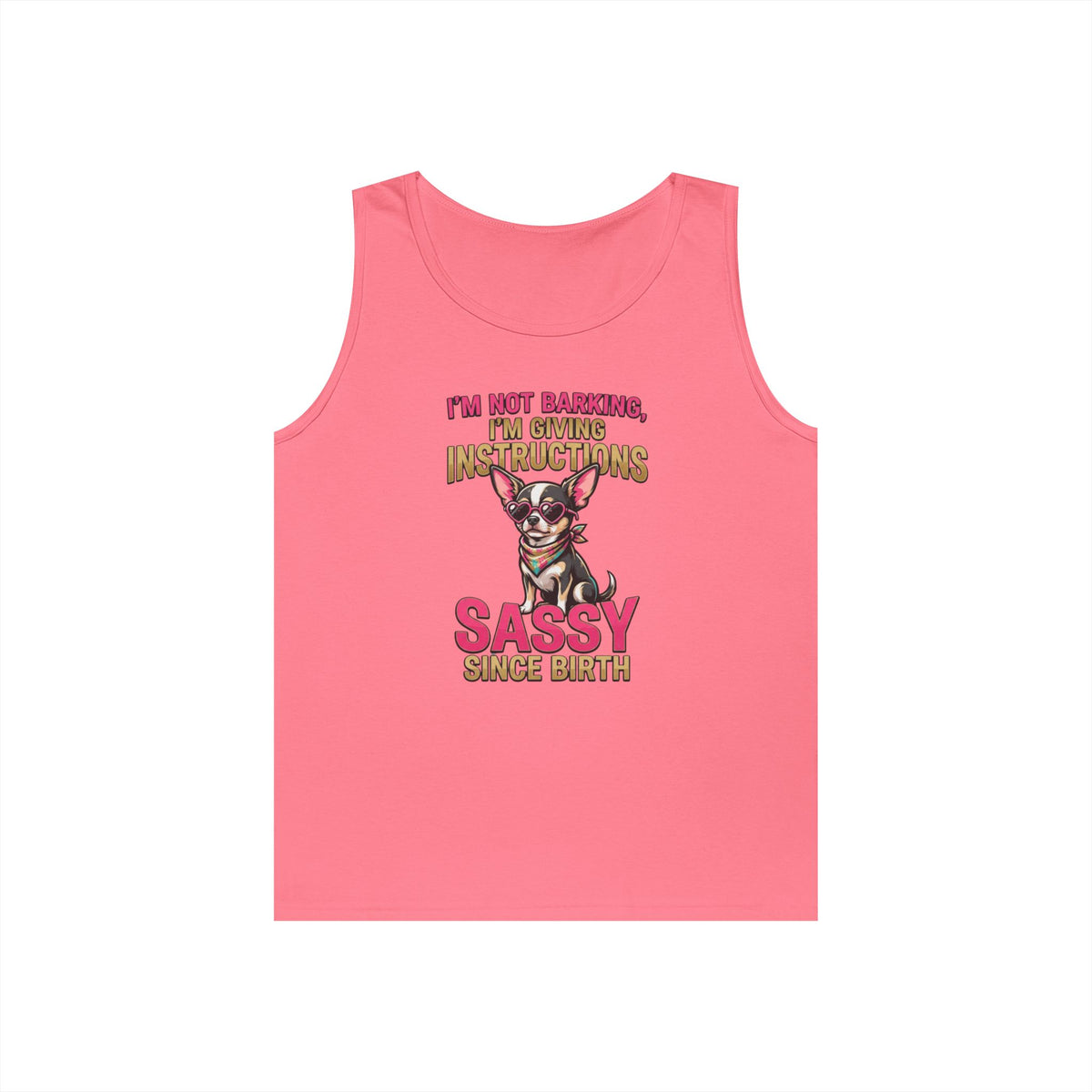 Color: Safety Pink | Sassy Since Birth Tank Top
