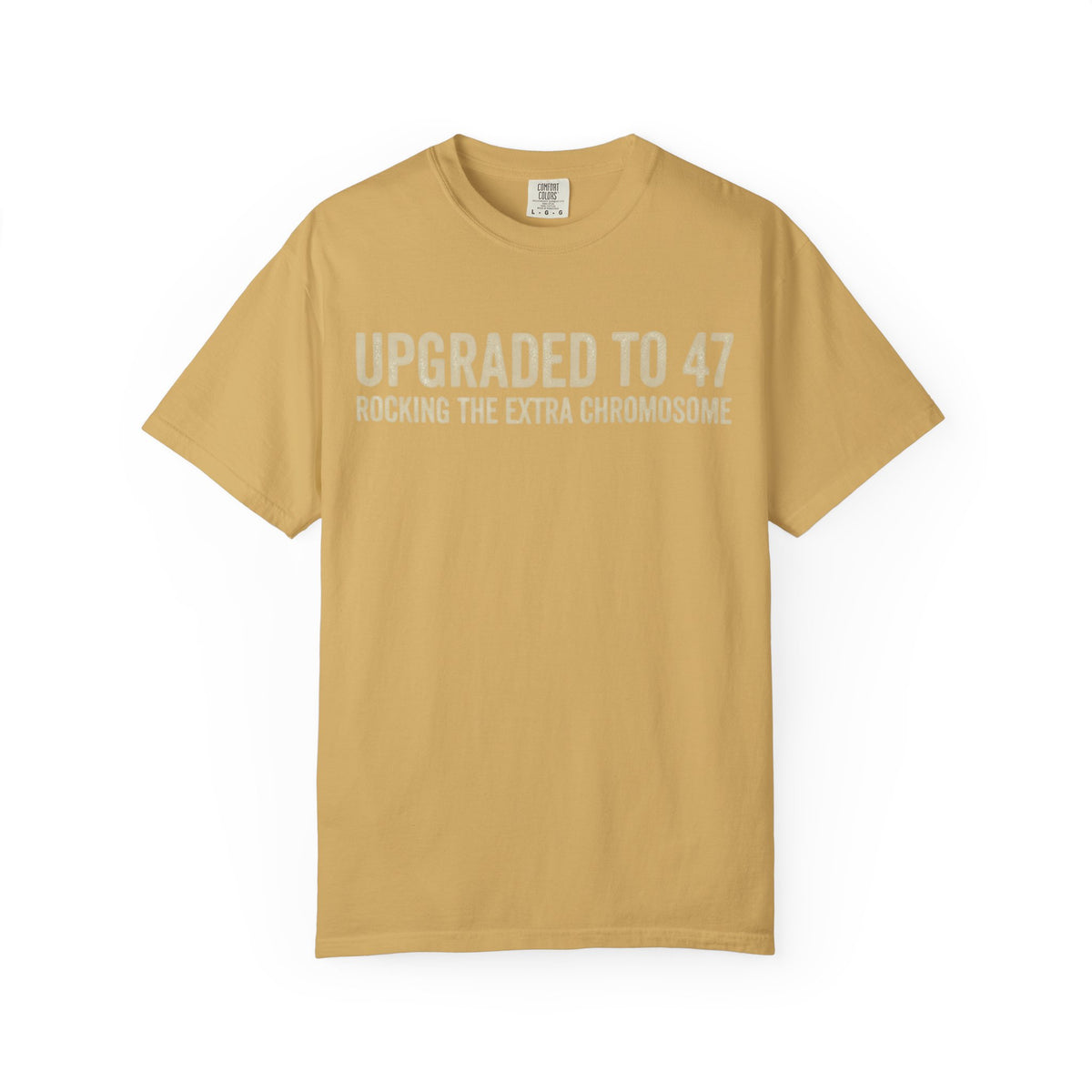 Color: Mustard | 47 Chromosomes Unisex Garment-Dyed Tee