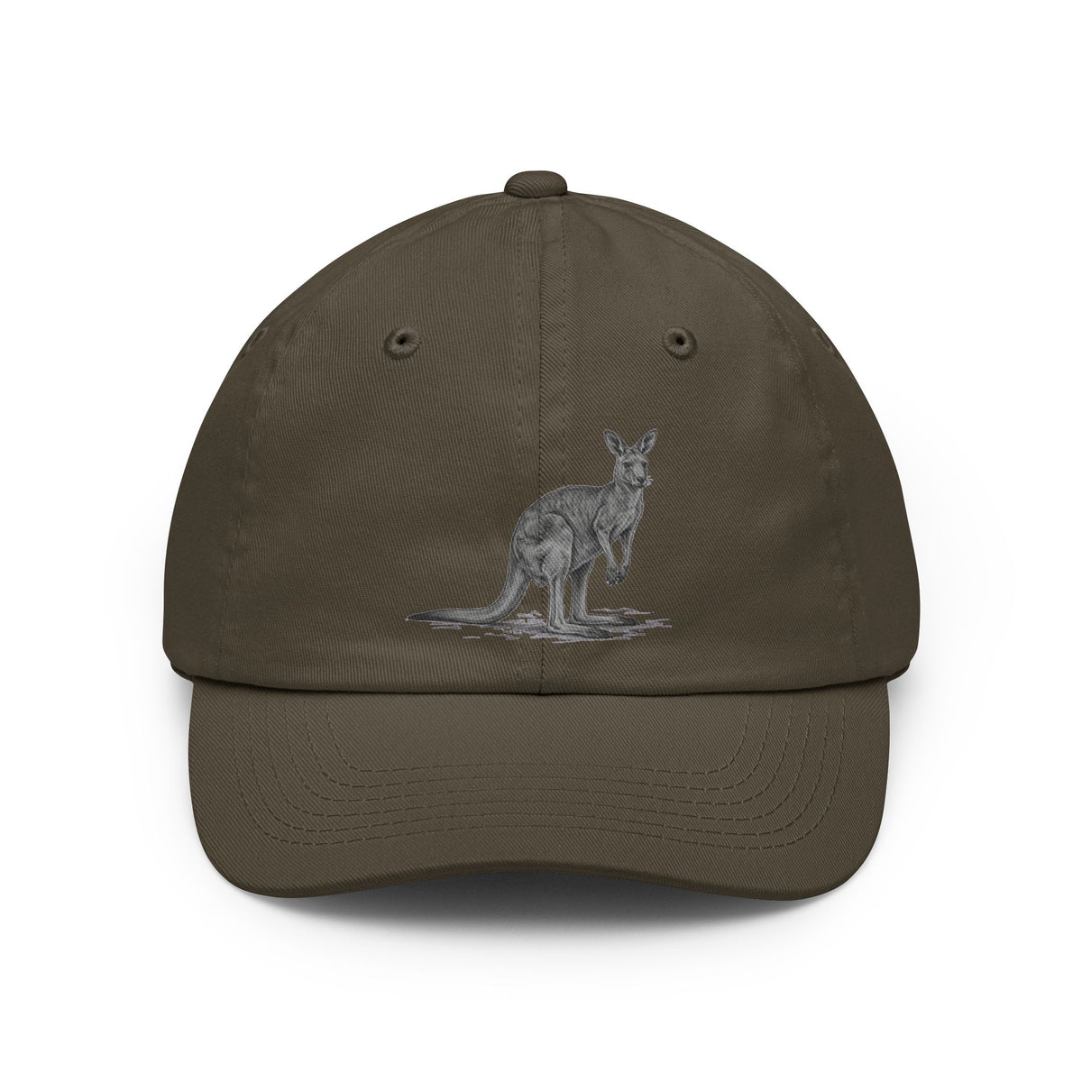 Color: Olive | Pencil Sketch Art Kangaroo Dad Hat