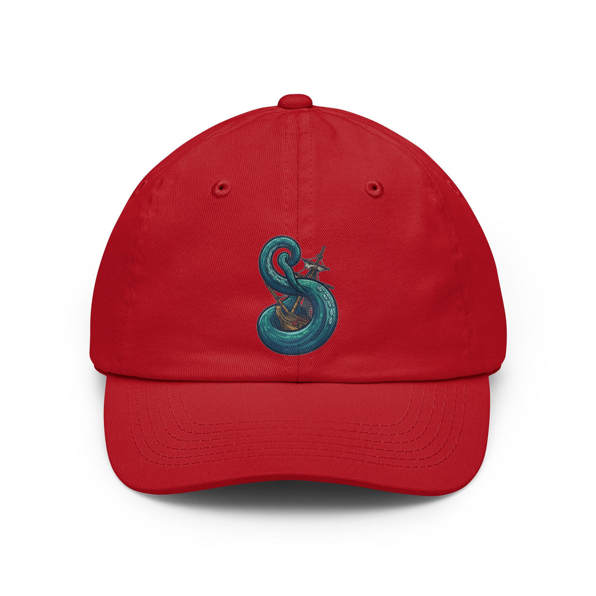 Color: Red | The Kraken (Norse-Global Maritime) Dad Hat — Graphic