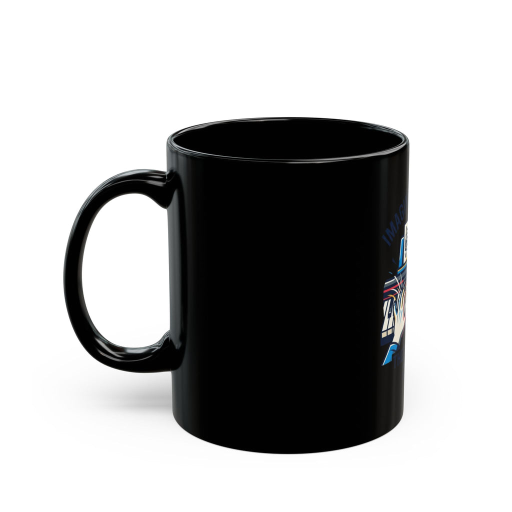 "Imagine What Else These Fingers Can Do" Black Ceramic Mug