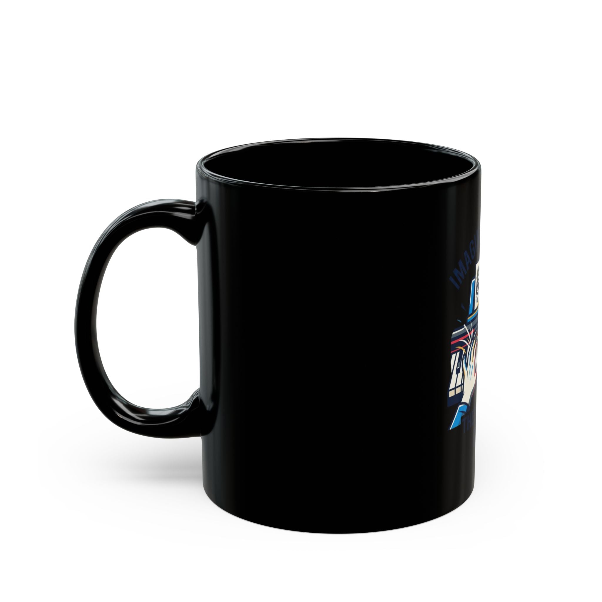 "Imagine What Else These Fingers Can Do" Black Ceramic Mug