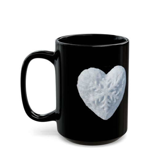 "I Love Snow" Black Ceramic Mug — Graphic