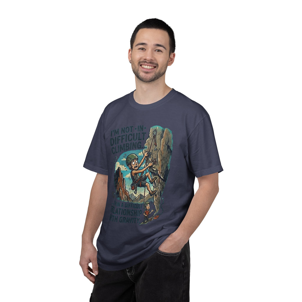 "Difficult Climbing" Unisex Garment-Dyed Tee