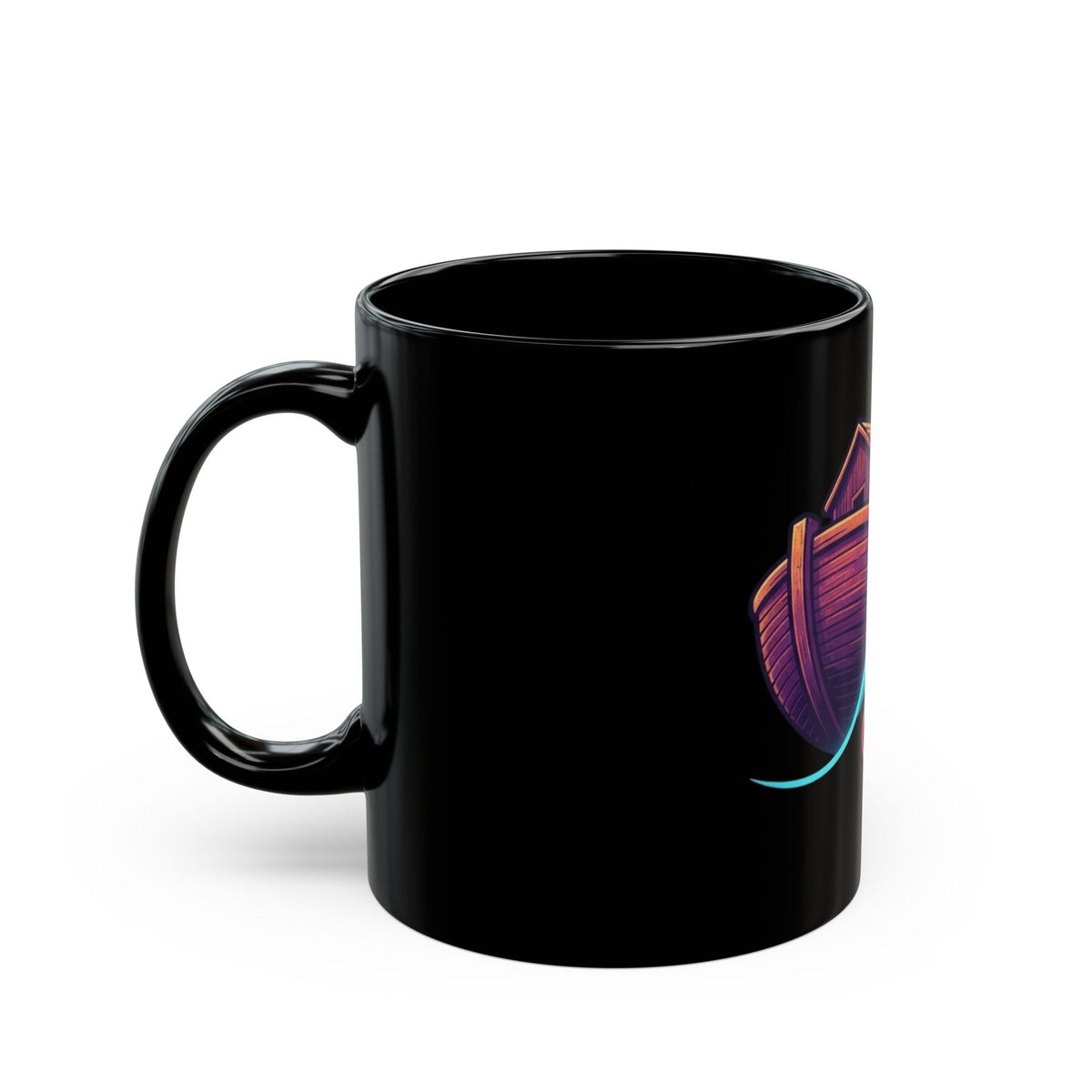 "Good Book Series Soak it Like Noah's Flood" Black Ceramic Mug — Graphic