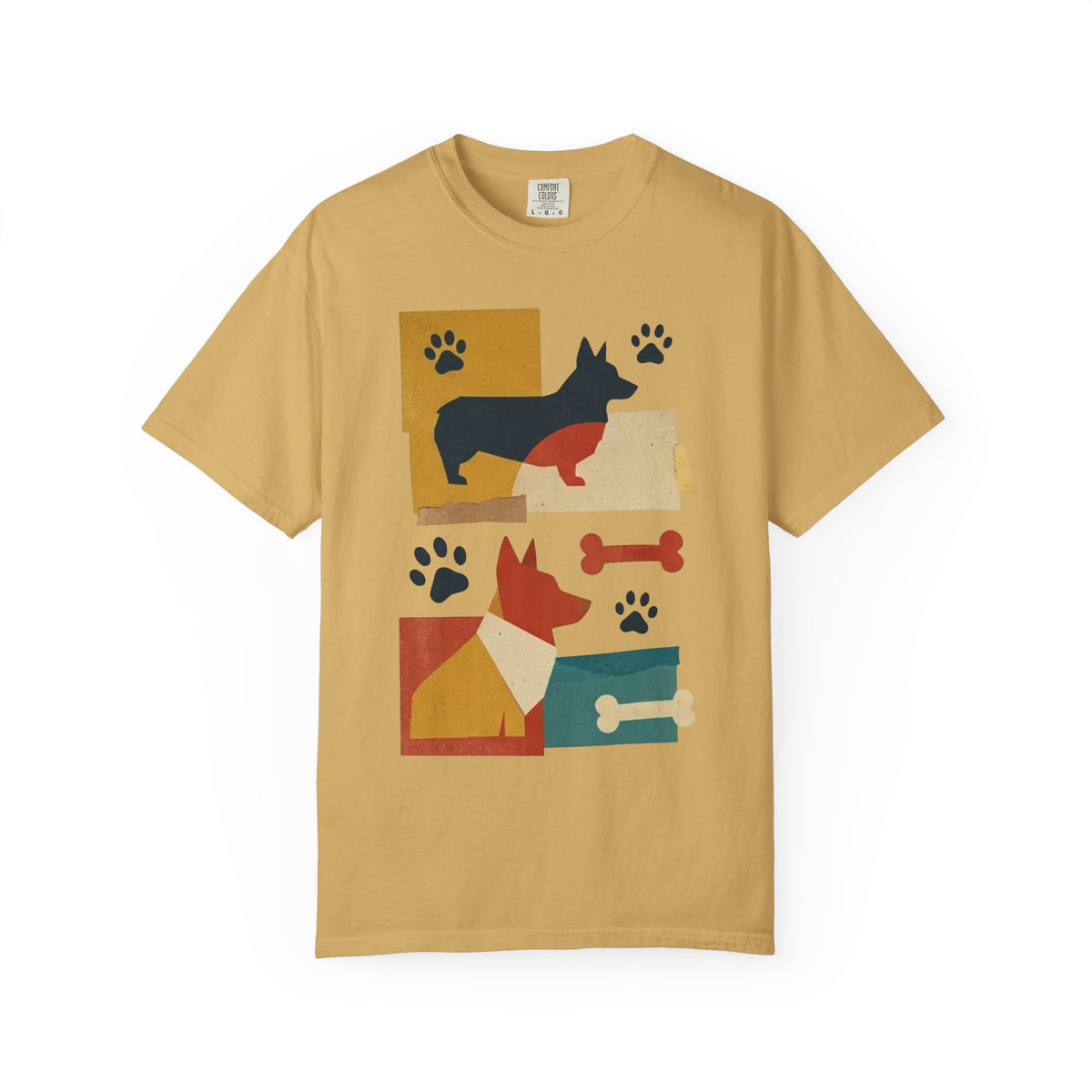 Color: Mustard | Dogs and Bones Unisex Garment-Dyed Tee