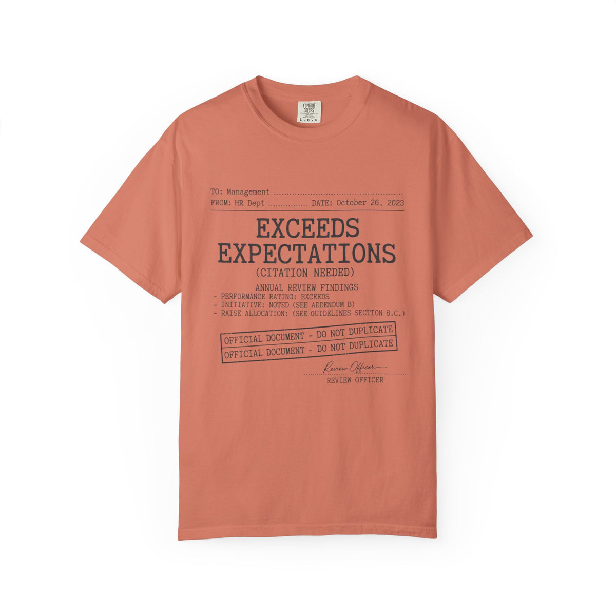 Color: Terracotta | Exceeds Expectations Unisex Garment-Dyed Tee