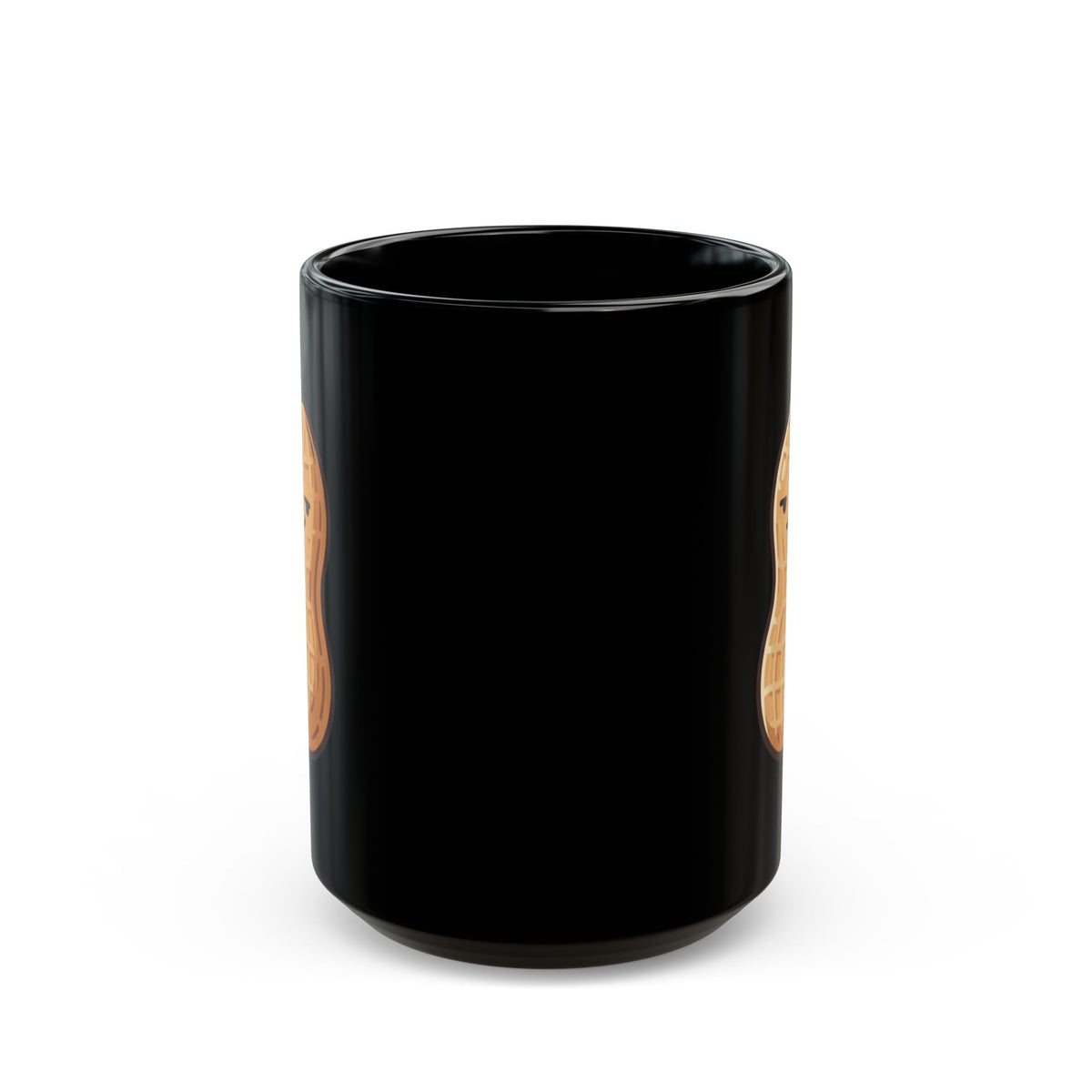 "Warning Contains Nuts" Black Ceramic Mug — Graphic