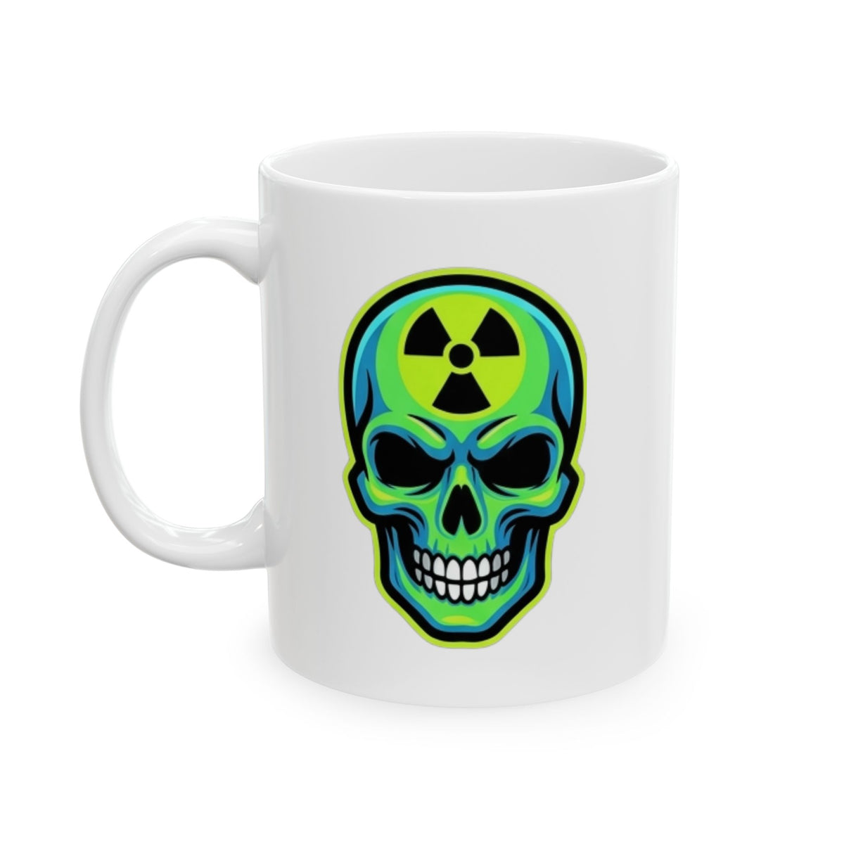 "Radioactive Apparel" White Ceramic Mug — Graphic