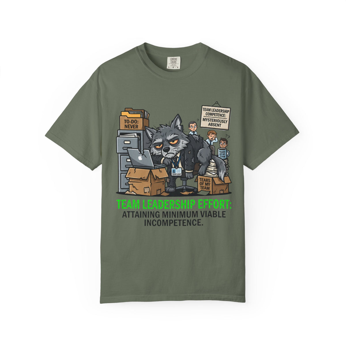 Color: Moss | Team Leadership Effort Unisex Garment-Dyed Tee