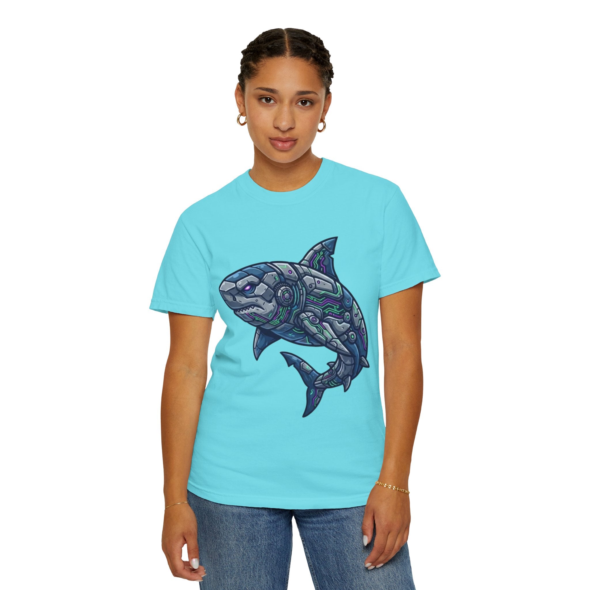 "Cyber Shark" Unisex Garment-Dyed Tee