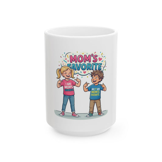 "Mom's Favorite" White Ceramic Mug
