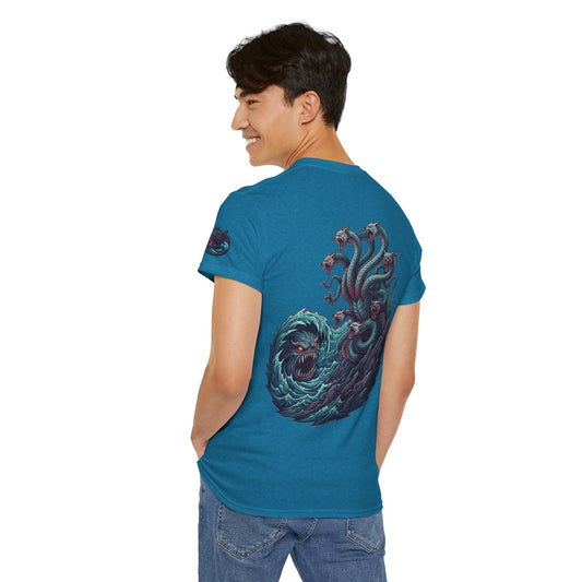 Color: Antique Sapphire | Charybdis and Scylla (Greek Mythology) Premium Graphic Tee