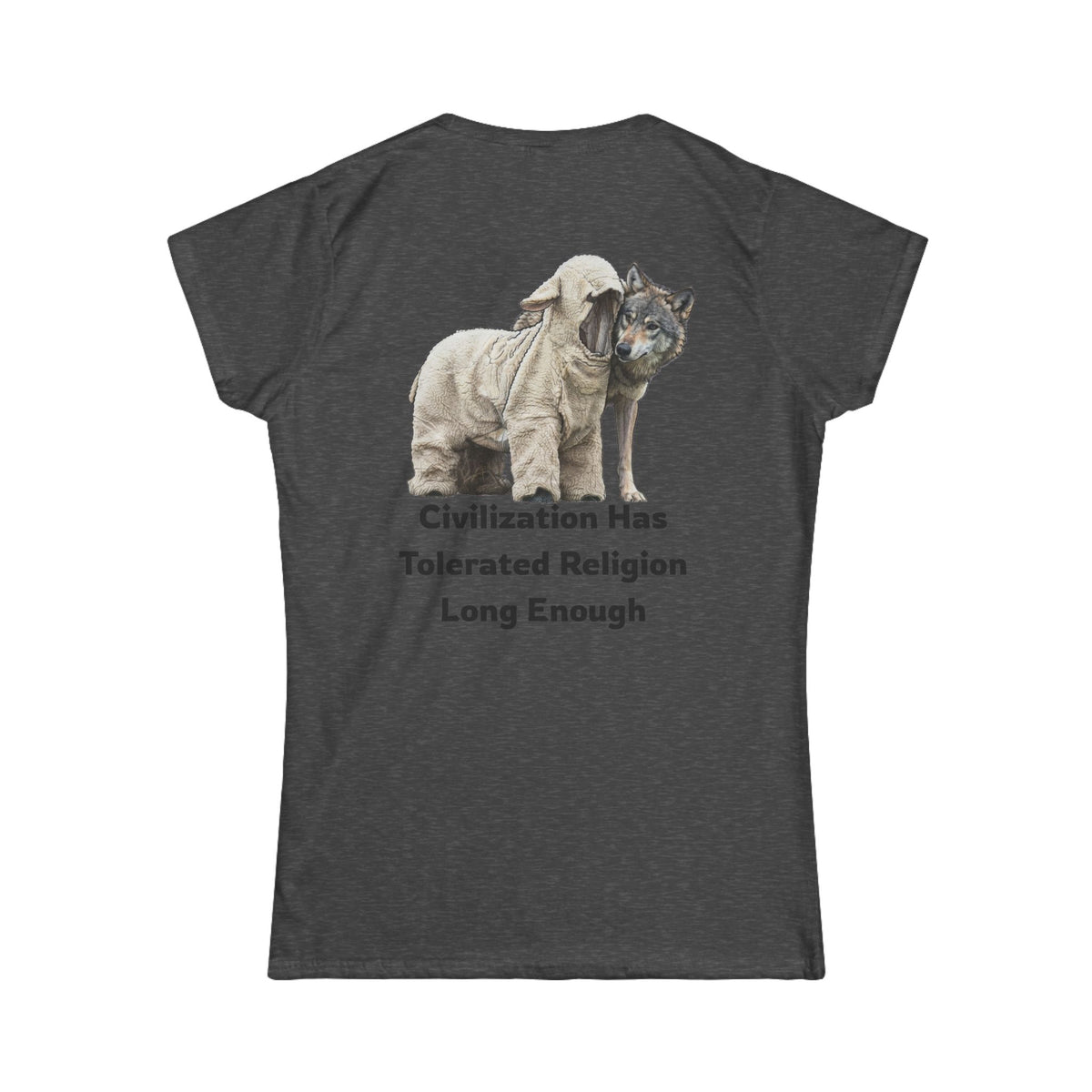 Color: Dark Heather | Civilization Tolerated Religion Women's Tee