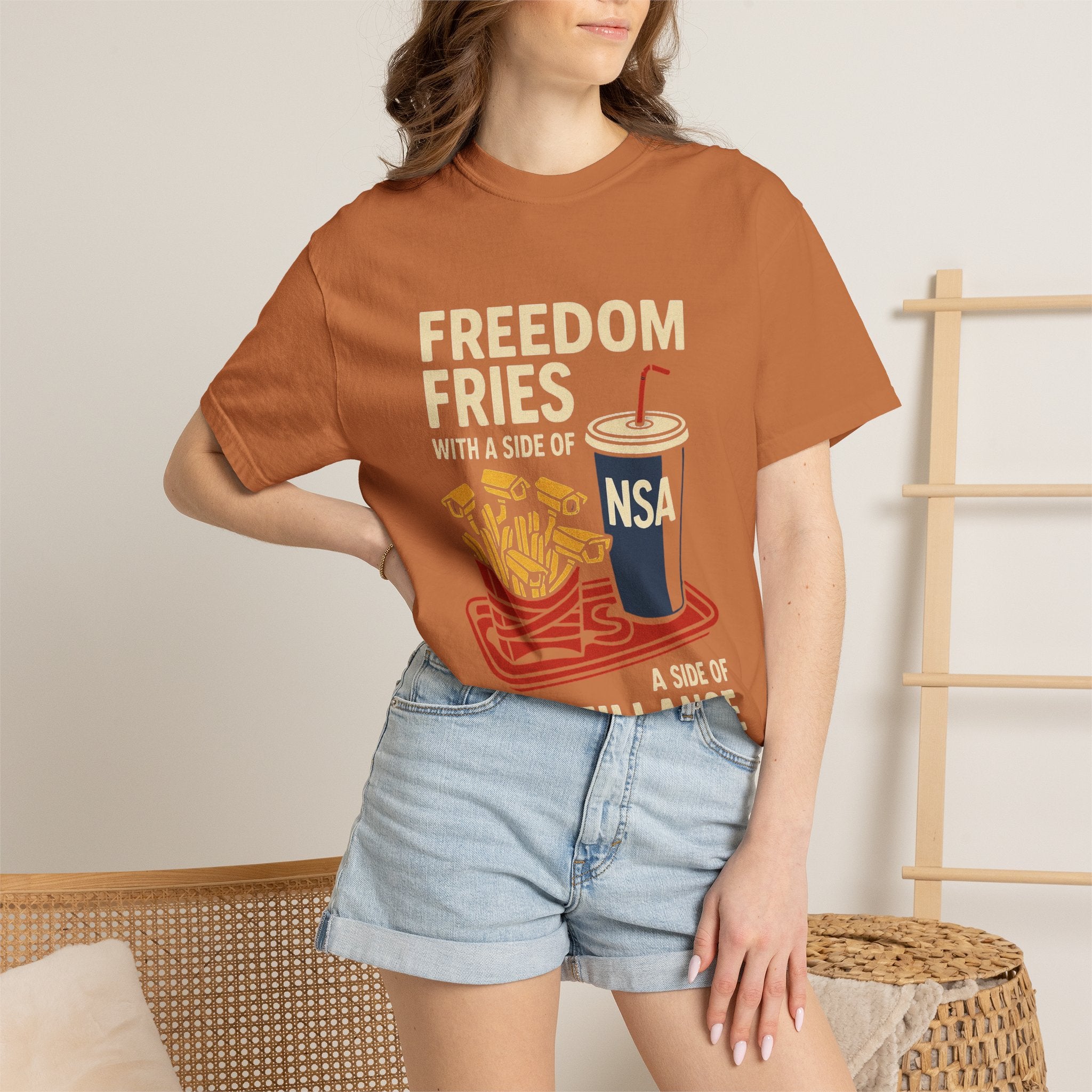 "Freedom Fries (With Extra Eyes)" Unisex Garment-Dyed T-shirt