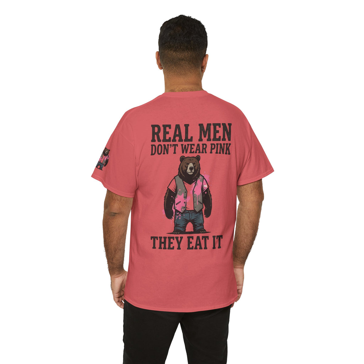 Color: Coral Silk | Real Men Eat Pink Premium Graphic Tee