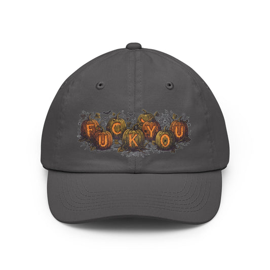 Color: Charcoal | Pumpkin FU Dad Hat