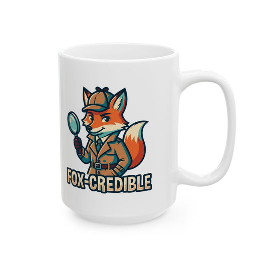 "Fox Credible" White Ceramic Mug